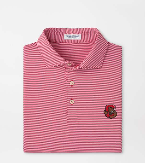Cornell Jubilee Stripe Performance Polo in Red3