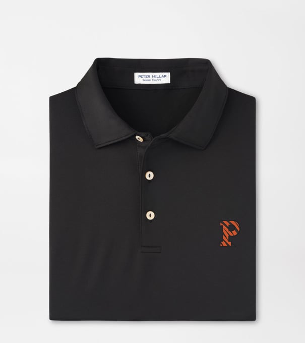 Princeton Tigers Solid Performance Jersey Polo in Black