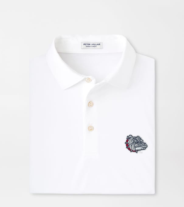 Gonzaga Bulldog Solid Performance Jersey Polo in White