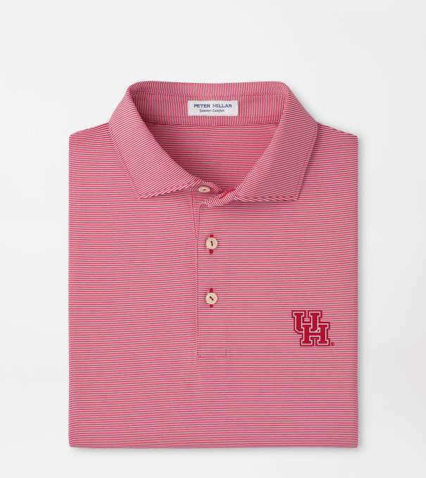Houston Jubilee Stripe Performance Polo in Red3