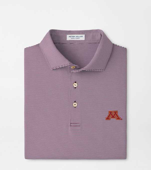 Minnesota Jubilee Stripe Performance Polo in Maroon3