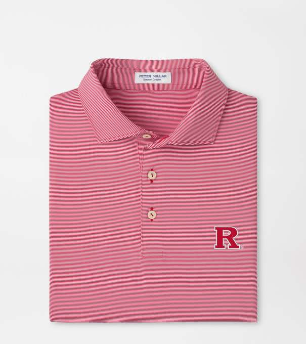 Rutgers Jubilee Stripe Performance Polo in Red3