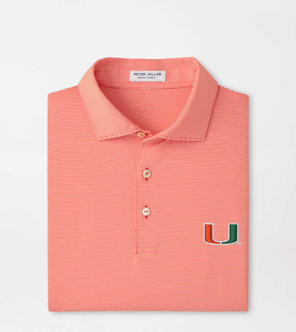 Miami Jubilee Stripe Performance Polo in Orange6