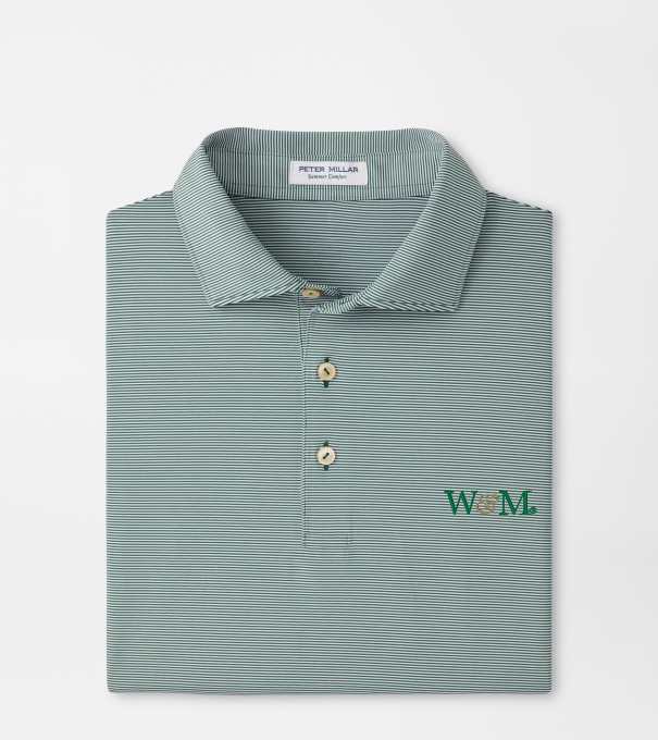 William & Mary Jubilee Stripe Performance Polo in Green1