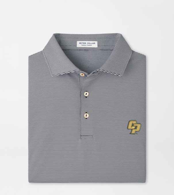 CalPoly Jubilee Stripe Performance Polo in Black