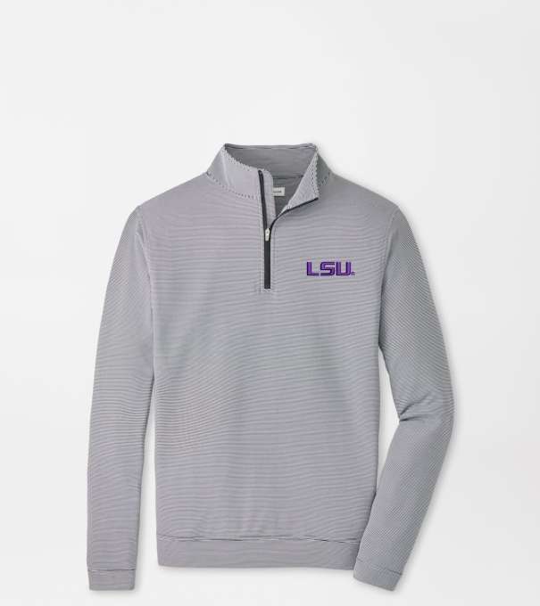 LSU Perth Sugar Stripe Performance Quarter-Zip in Black/White