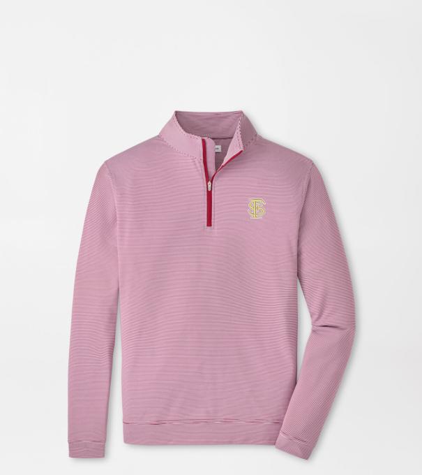Florida State Perth Sugar Stripe Performance Quarter-Zip in Maroon2/White
