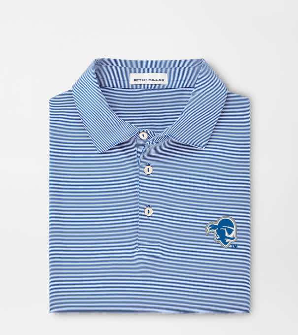 Seton Hall Jubilee Stripe Performance Polo in Blue3