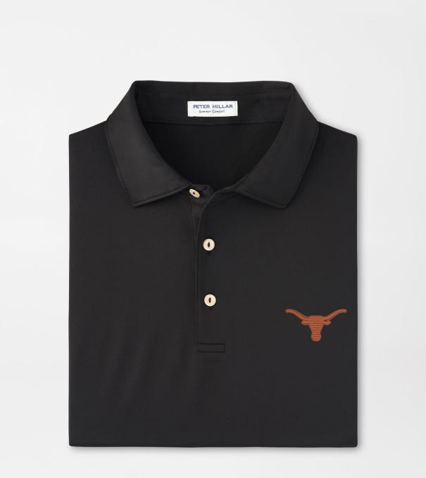 Texas Solid Performance Jersey Polo in Black