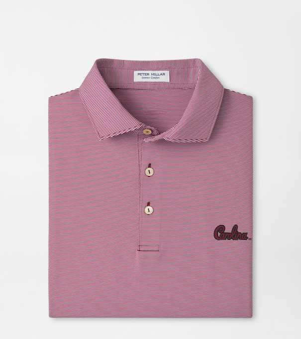 South Carolina Script Jubilee Stripe Performance Polo in Maroon2