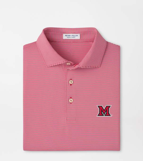 Miami of Ohio Jubilee Stripe Performance Polo in Red3