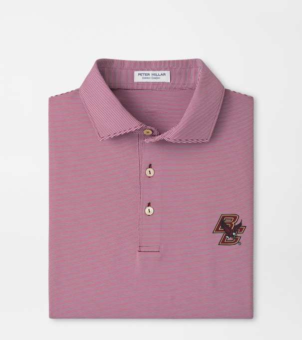 Boston College Jubilee Stripe Performance Polo in Maroon2