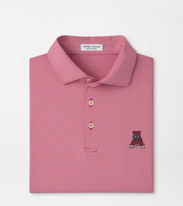 Alabama Vault Jubilee Stripe Performance Polo in Crimson1