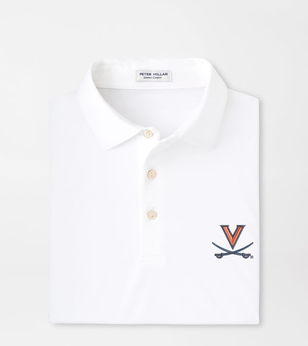 Virginia Solid Performance Jersey Polo in White