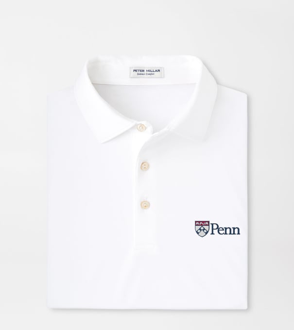 UPenn Solid Performance Jersey Polo in White
