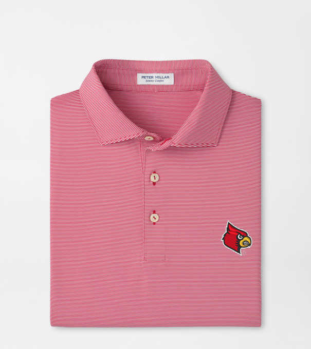 Louisville Jubilee Stripe Performance Polo in Red3