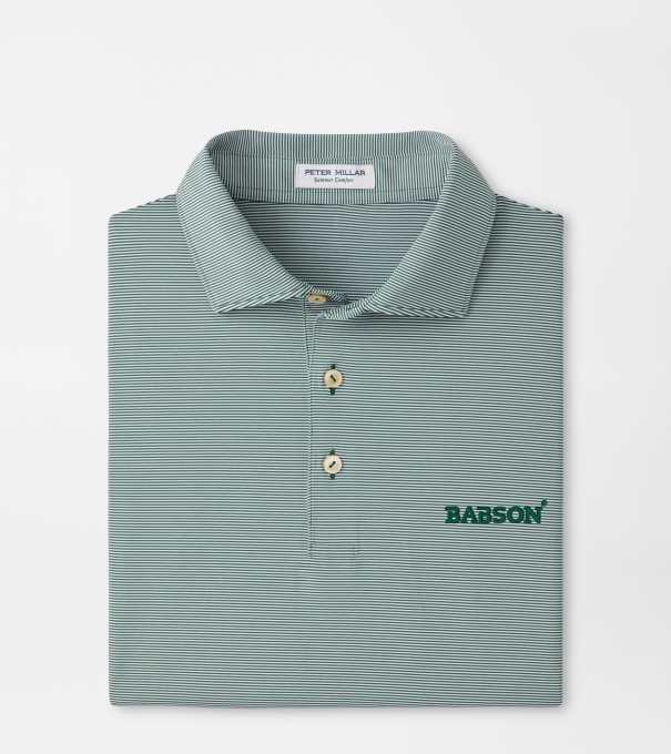 Babson Jubilee Stripe Performance Polo in Green1