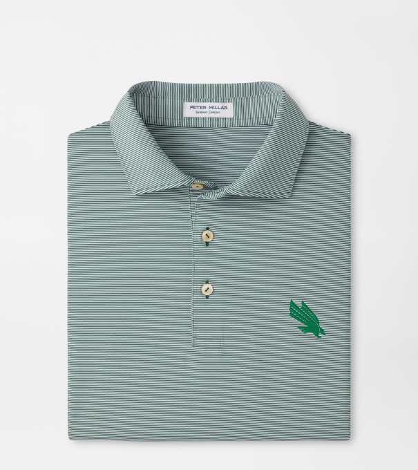 North Texas Jubilee Stripe Performance Polo in Green1