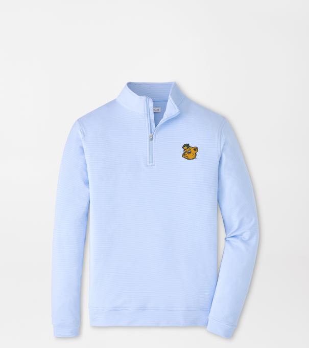 Baylor Vault Perth Mini-Stripe Performance Pullover in Cottage Blue/White