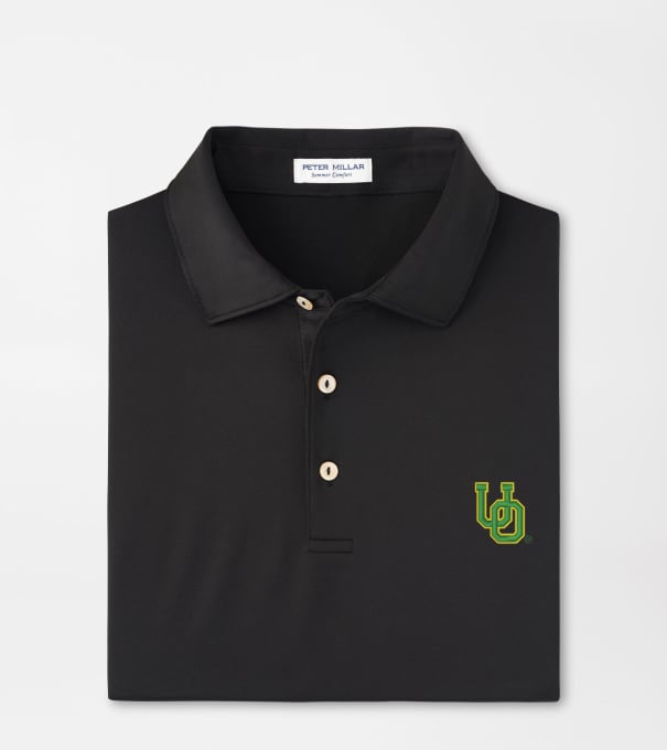 Oregon Vault Solid Performance Jersey Polo in Black