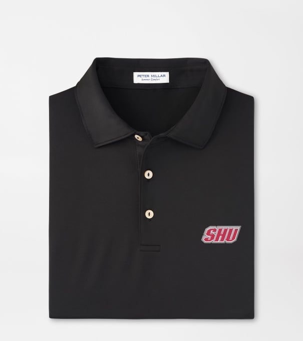 Sacred Heart University Solid Performance Jersey Polo in Black