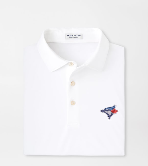 Toronto Blue Jays Solid Performance Jersey Polo in White