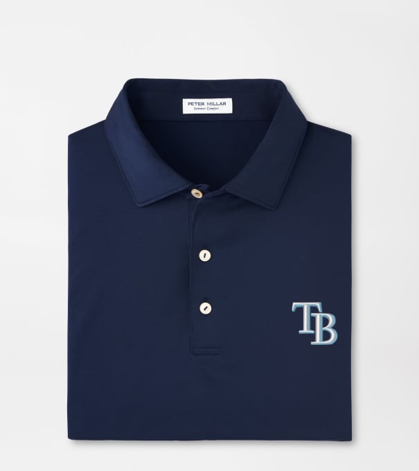 Tampa Bay Rays Solid Performance Jersey Polo in Navy