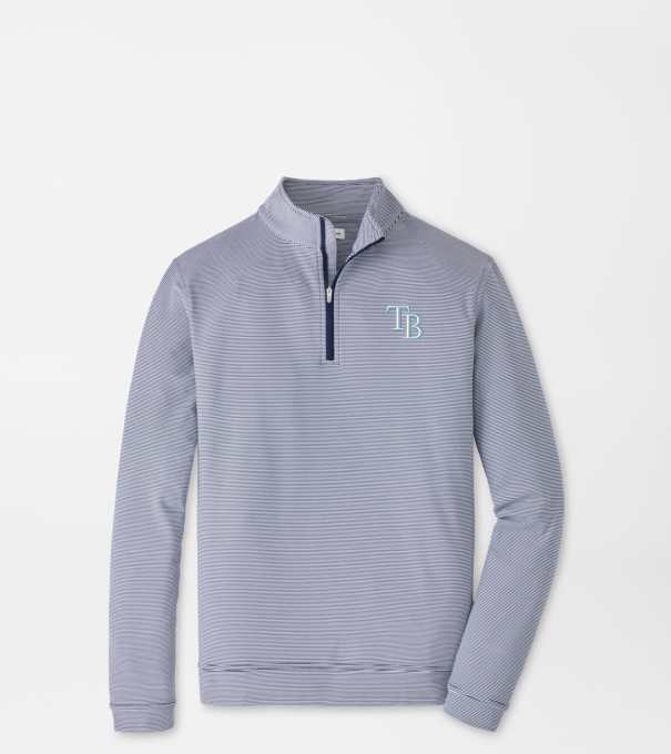 Tampa Bay Rays Perth Sugar Stripe Performance Quarter-Zip in Navy/White