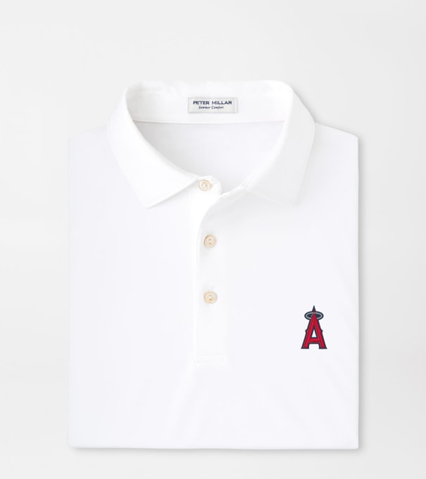 Los Angeles Angels Solid Performance Jersey Polo in White