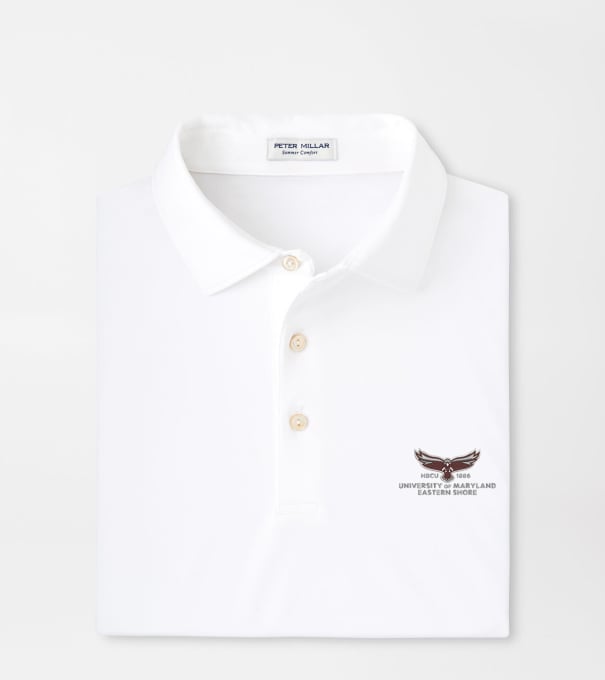 Maryland Eastern Shore Solid Performance Jersey Polo in White