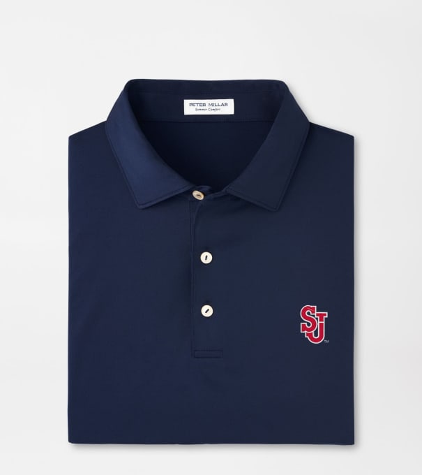 St. Johns University Solid Performance Jersey Polo in Navy