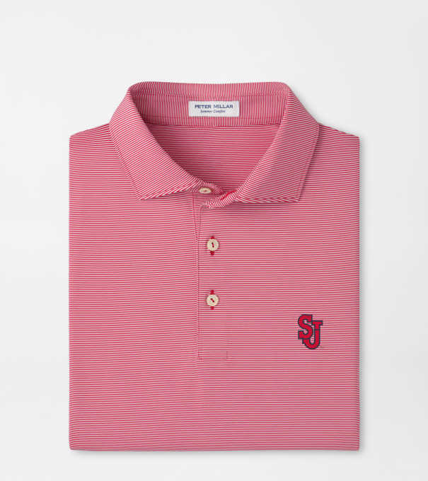 St. Johns University Jubilee Stripe Performance Polo in Red3