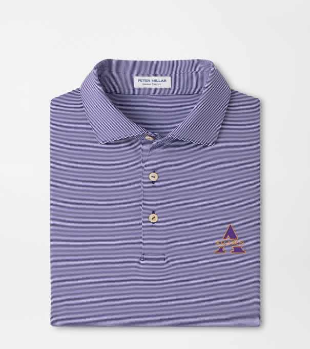 Alcorn State Jubilee Stripe Performance Polo in Purple2/White