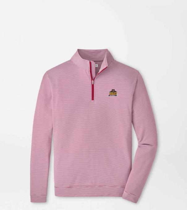Shaw University Perth Sugar Stripe Performance Quarter-Zip in Maroon2/White