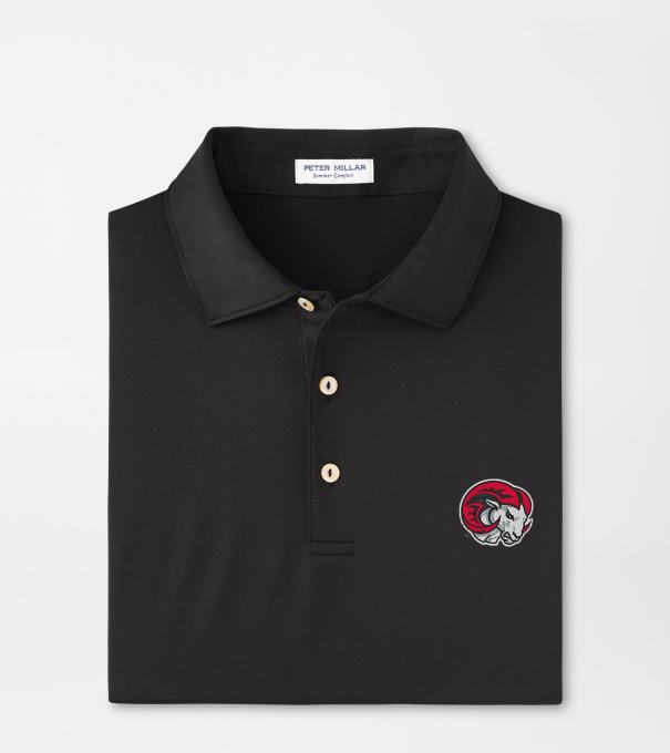 Winston Salem State Solid Performance Jersey Polo in Black