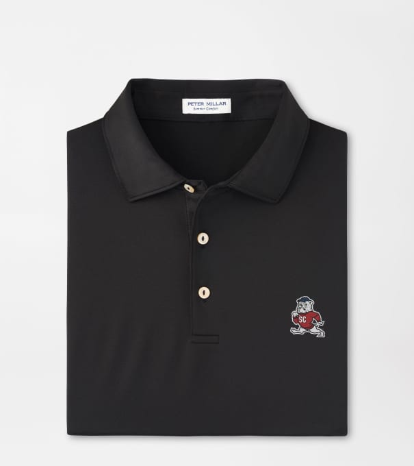 SC State Solid Performance Jersey Polo in Black