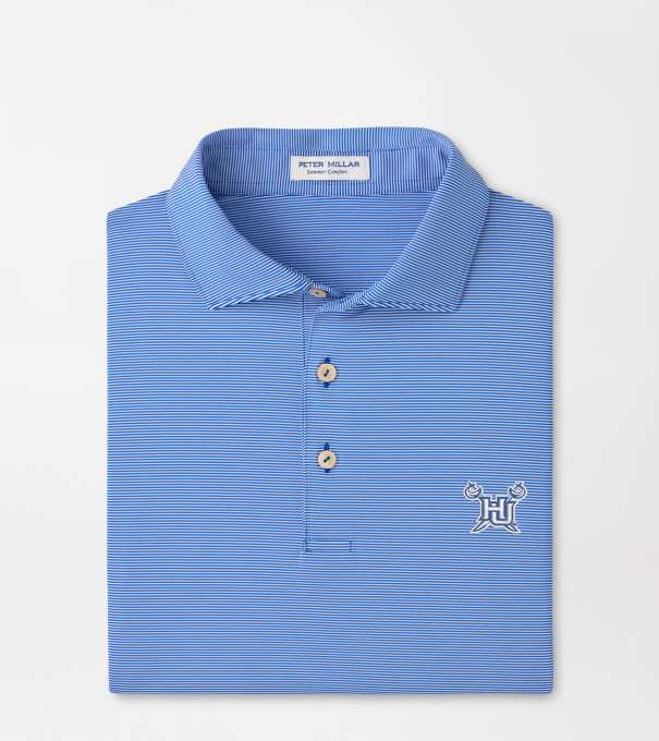 Hampton University Jubilee Stripe Performance Polo in Blue3