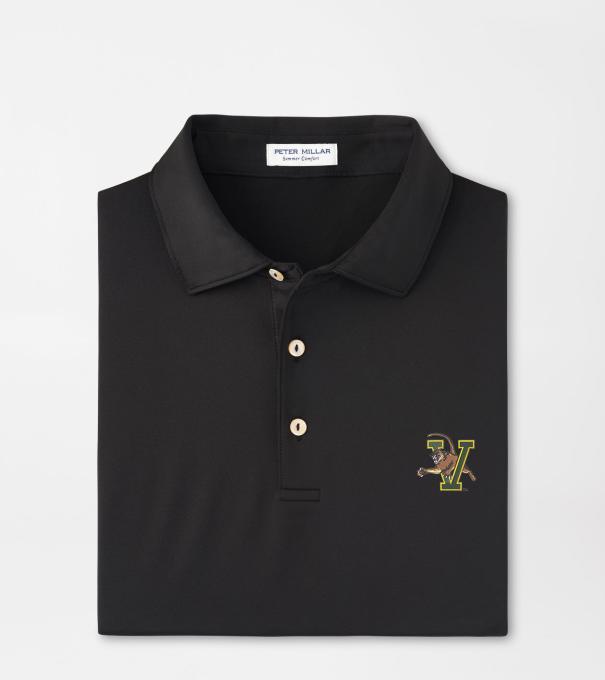 Vermont Solid Performance Jersey Polo in Black