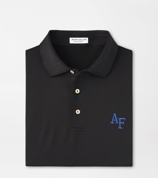 Air Force Academy Solid Performance Jersey Polo in Black