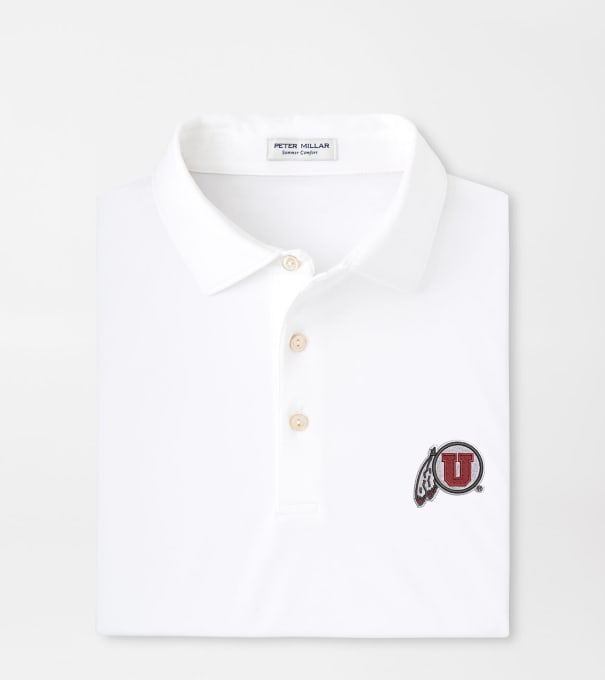 Utah Solid Performance Jersey Polo in White