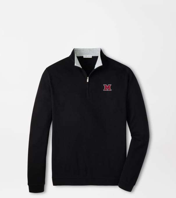 Miami of Ohio Crown Comfort Quarter-Zip Pullover in Black