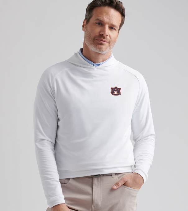 Auburn Pine Performance Hoodie in White