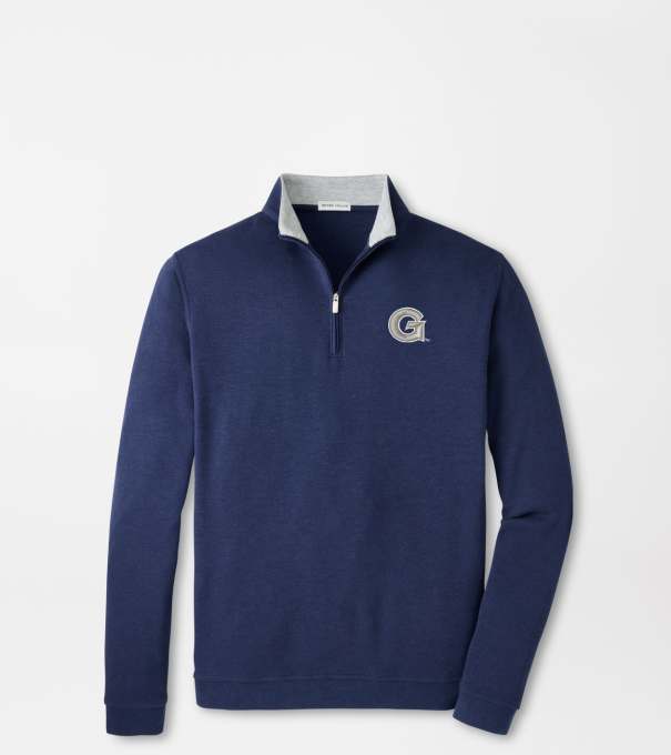 Georgetown Crown Comfort Quarter-Zip Pullover in Navy