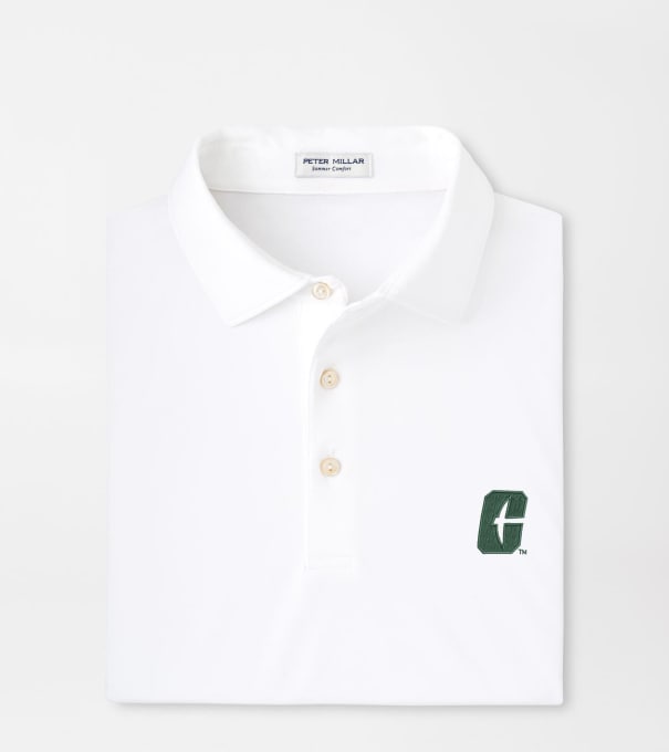 UNC Charlotte Solid Performance Jersey Polo in White