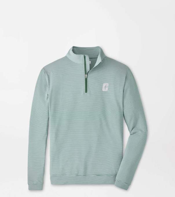 UNC Charlotte Perth Sugar Stripe Performance Quarter-Zip in Green1/White