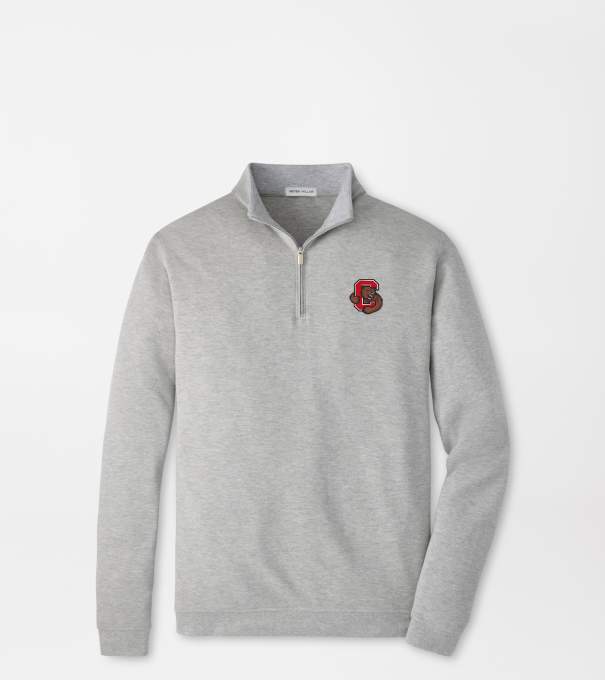 Cornell Crown Comfort Quarter-Zip Pullover in Light Grey