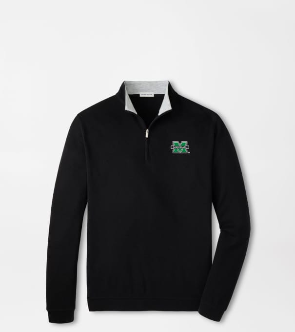 Marshall Crown Comfort Quarter-Zip Pullover in Black