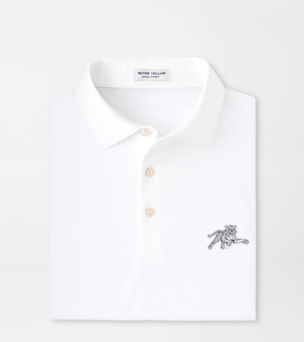 Jackson State Solid Performance Jersey Polo in White
