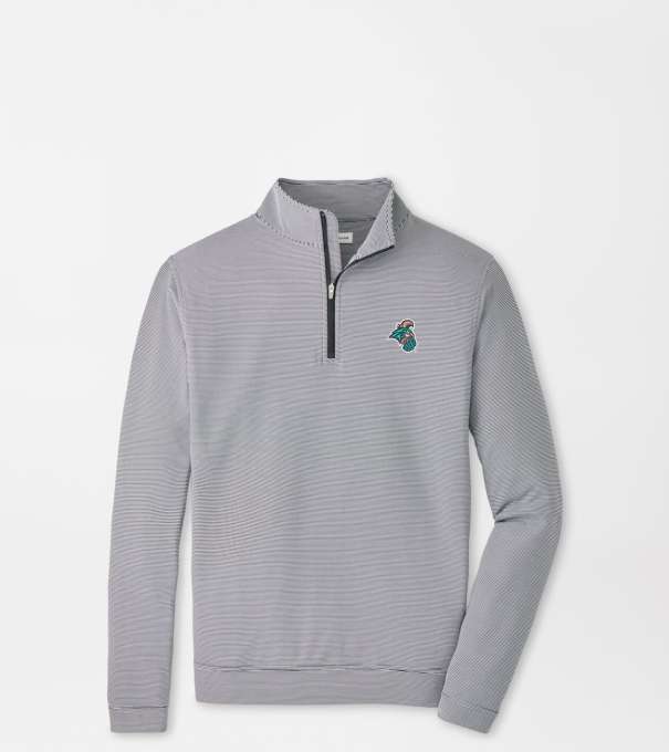 Coastal Carolina Perth Sugar Stripe Performance Quarter-Zip in Black/White