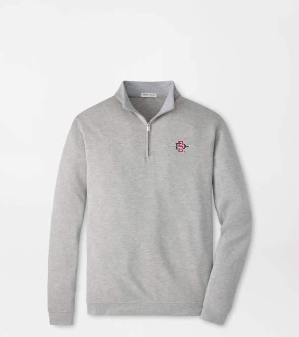 San Diego State Crown Comfort Quarter-Zip Pullover in Light Grey